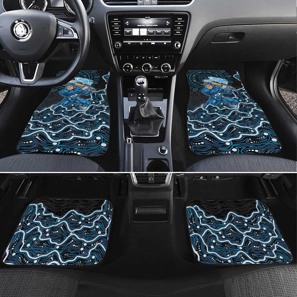 Adelaide Strikers Cricket Mascot Car Mats Aboriginal Dot Art Blue And Black Tribal Pattern
