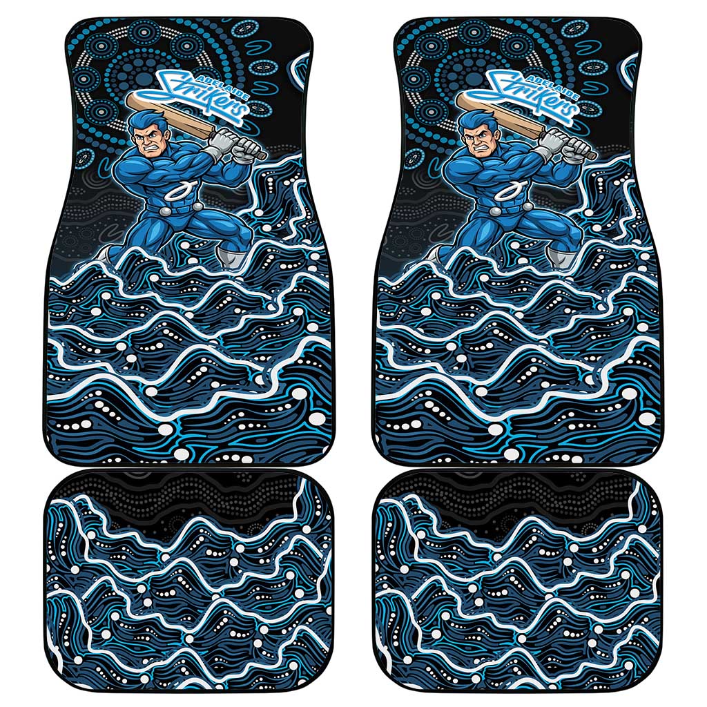 Adelaide Strikers Cricket Mascot Car Mats Aboriginal Dot Art Blue And Black Tribal Pattern