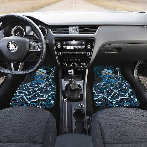 Adelaide Strikers Cricket Mascot Car Mats Aboriginal Dot Art Blue And Black Tribal Pattern