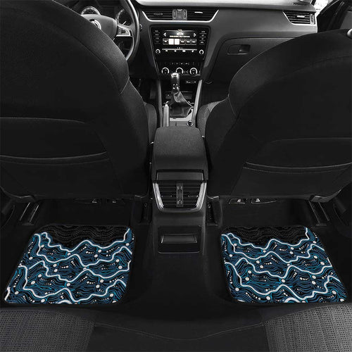 Adelaide Strikers Cricket Mascot Car Mats Aboriginal Dot Art Blue And Black Tribal Pattern
