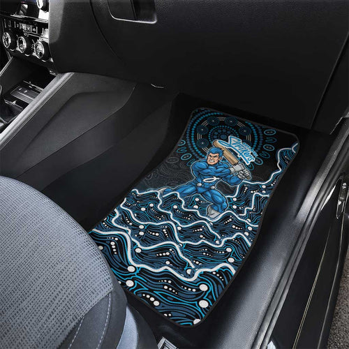 Adelaide Strikers Cricket Mascot Car Mats Aboriginal Dot Art Blue And Black Tribal Pattern