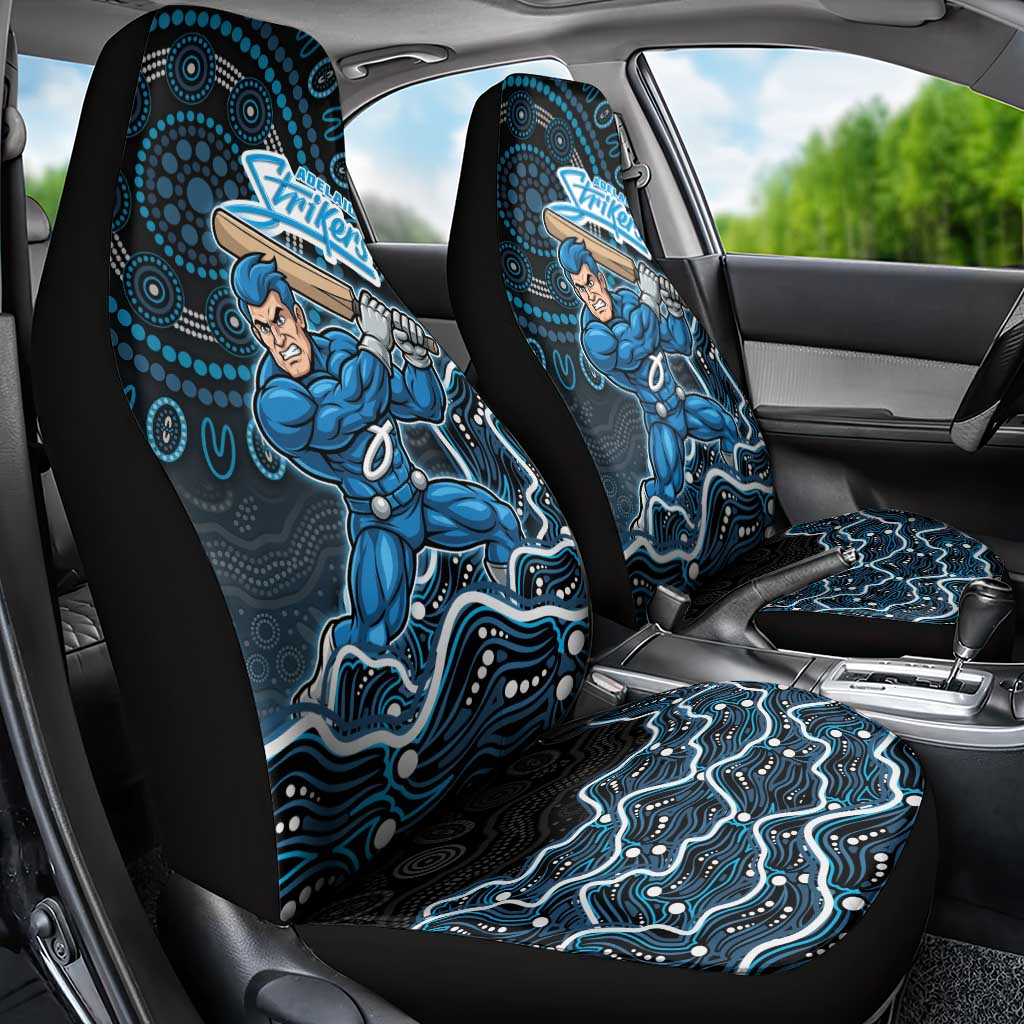 Adelaide Strikers Cricket Mascot Car Seat Cover Aboriginal Dot Art Blue And Black Tribal Pattern