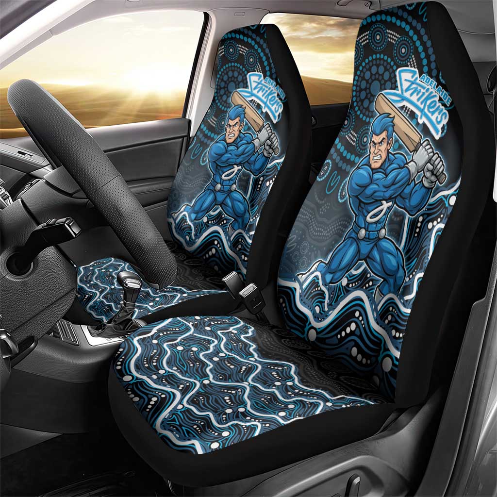 Adelaide Strikers Cricket Mascot Car Seat Cover Aboriginal Dot Art Blue And Black Tribal Pattern