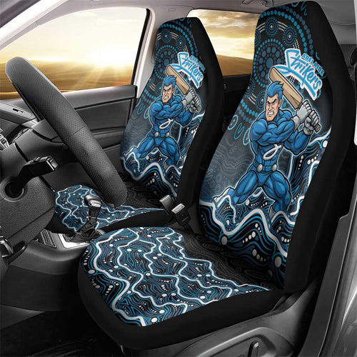 Adelaide Strikers Cricket Mascot Car Seat Cover Aboriginal Dot Art Blue And Black Tribal Pattern