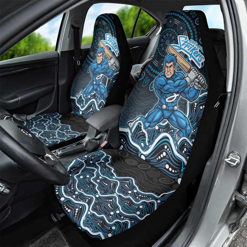 Adelaide Strikers Cricket Mascot Car Seat Cover Aboriginal Dot Art Blue And Black Tribal Pattern