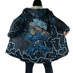 Adelaide Strikers Cricket Mascot Cloak Aboriginal Dot Art Blue And Black Tribal Pattern