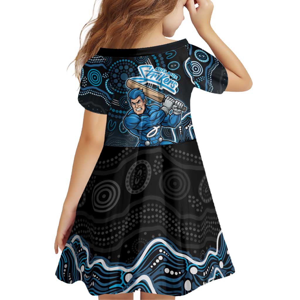 Adelaide Strikers Cricket Mascot Family Matching Off Shoulder Maxi Dress and Hawaiian Shirt Aboriginal Dot Art Blue And Black Tribal Pattern