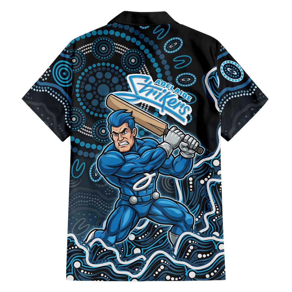 Adelaide Strikers Cricket Mascot Family Matching Off Shoulder Maxi Dress and Hawaiian Shirt Aboriginal Dot Art Blue And Black Tribal Pattern