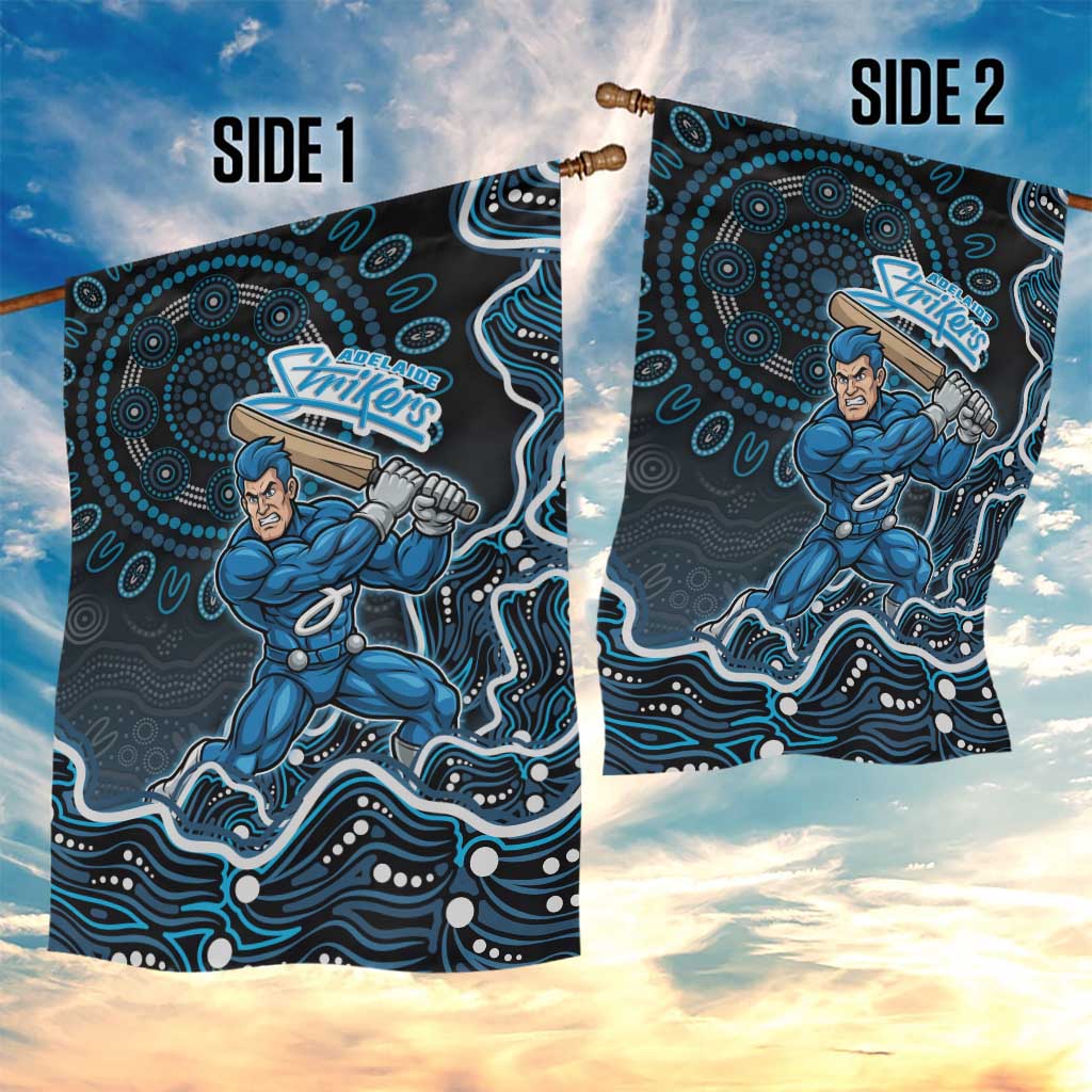 Adelaide Strikers Cricket Mascot Garden Flag Aboriginal Dot Art Blue And Black Tribal Pattern