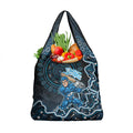 Adelaide Strikers Cricket Mascot Grocery Bag Aboriginal Dot Art Blue And Black Tribal Pattern