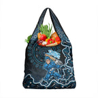 Adelaide Strikers Cricket Mascot Grocery Bag Aboriginal Dot Art Blue And Black Tribal Pattern