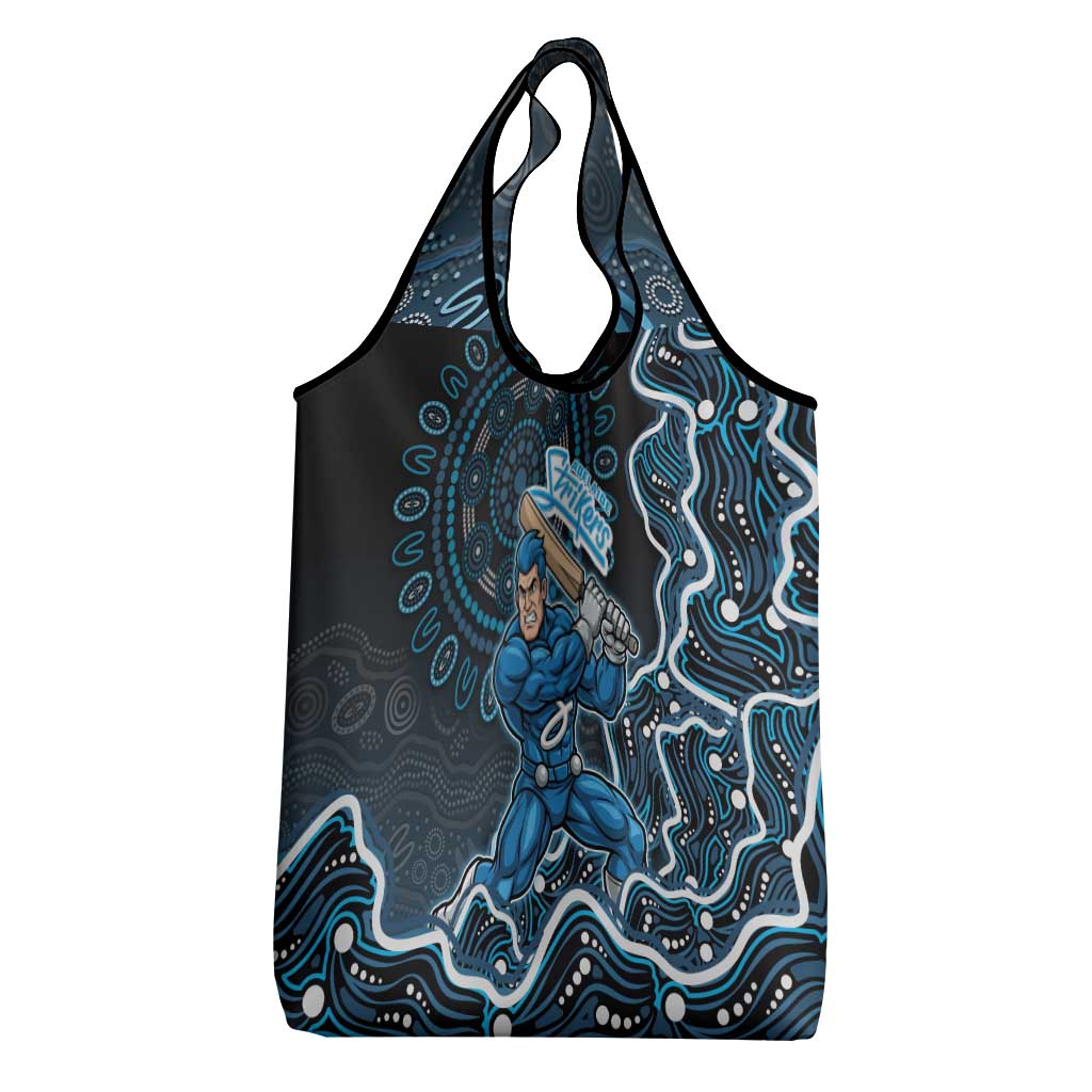 Adelaide Strikers Cricket Mascot Grocery Bag Aboriginal Dot Art Blue And Black Tribal Pattern