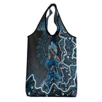 Adelaide Strikers Cricket Mascot Grocery Bag Aboriginal Dot Art Blue And Black Tribal Pattern
