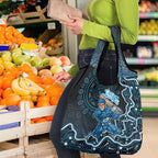 Adelaide Strikers Cricket Mascot Grocery Bag Aboriginal Dot Art Blue And Black Tribal Pattern