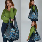 Adelaide Strikers Cricket Mascot Grocery Bag Aboriginal Dot Art Blue And Black Tribal Pattern