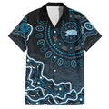 Adelaide Strikers Cricket Mascot Hawaiian Shirt Aboriginal Dot Art Blue And Black Tribal Pattern