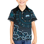 Adelaide Strikers Cricket Mascot Hawaiian Shirt Aboriginal Dot Art Blue And Black Tribal Pattern