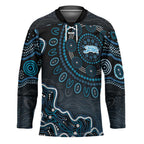 Adelaide Strikers Cricket Mascot Hockey Jersey Aboriginal Dot Art Blue And Black Tribal Pattern
