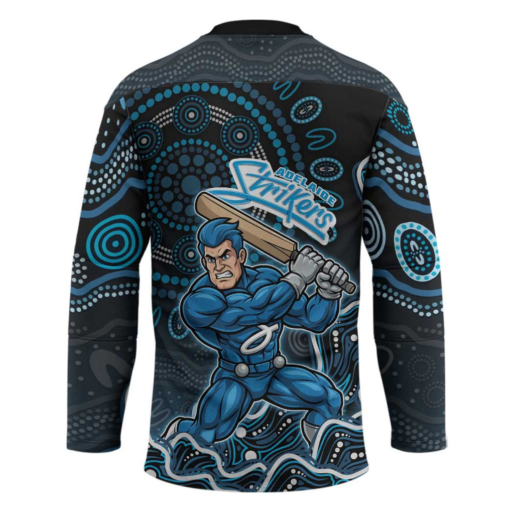 Adelaide Strikers Cricket Mascot Hockey Jersey Aboriginal Dot Art Blue And Black Tribal Pattern