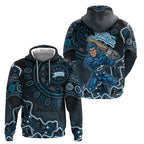Adelaide Strikers Cricket Mascot Hoodie Aboriginal Dot Art Blue And Black Tribal Pattern