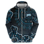 Adelaide Strikers Cricket Mascot Hoodie Aboriginal Dot Art Blue And Black Tribal Pattern