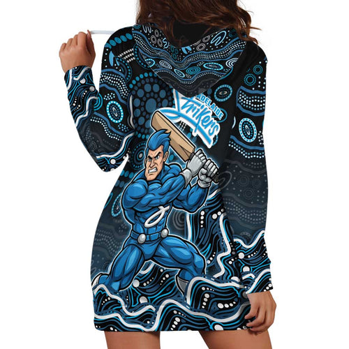 Adelaide Strikers Cricket Mascot Hoodie Dress Aboriginal Dot Art Blue And Black Tribal Pattern