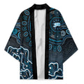 Adelaide Strikers Cricket Mascot Kimono Aboriginal Dot Art Blue And Black Tribal Pattern
