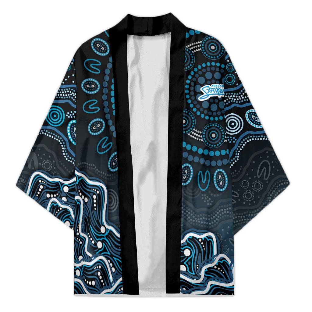 Adelaide Strikers Cricket Mascot Kimono Aboriginal Dot Art Blue And Black Tribal Pattern