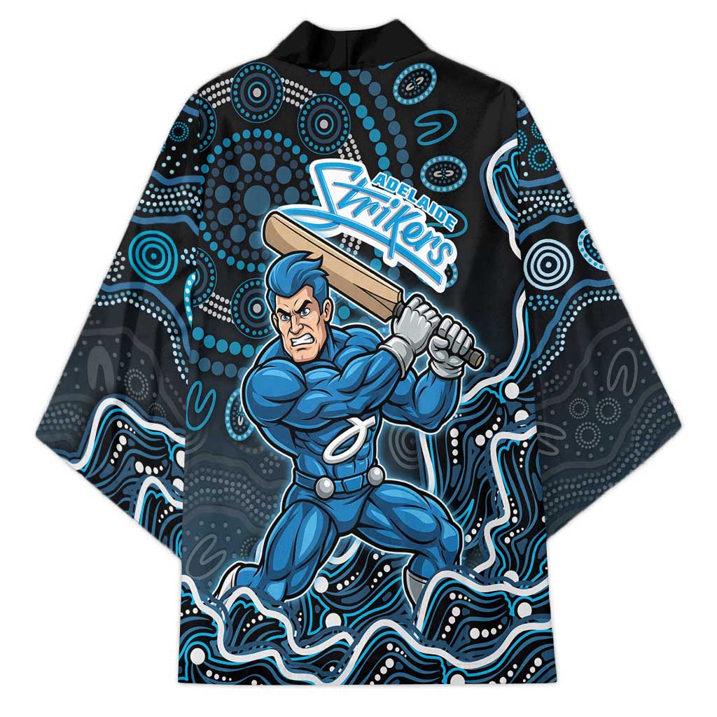 Adelaide Strikers Cricket Mascot Kimono Aboriginal Dot Art Blue And Black Tribal Pattern