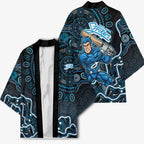 Adelaide Strikers Cricket Mascot Kimono Aboriginal Dot Art Blue And Black Tribal Pattern