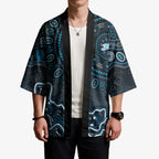 Adelaide Strikers Cricket Mascot Kimono Aboriginal Dot Art Blue And Black Tribal Pattern
