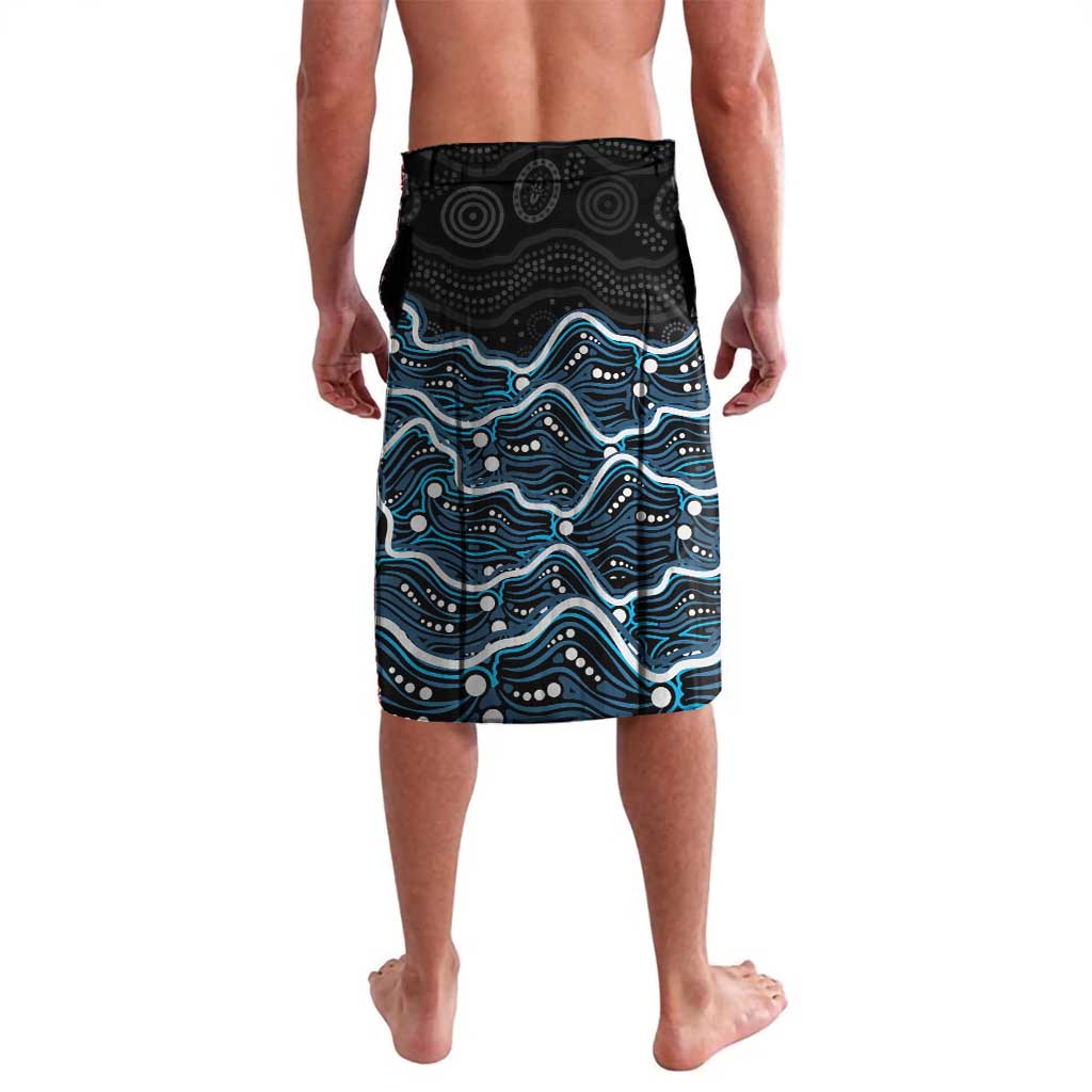 Adelaide Strikers Cricket Mascot Lavalava Aboriginal Dot Art Blue And Black Tribal Pattern