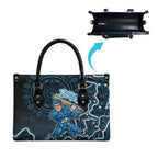 Adelaide Strikers Cricket Mascot Leather Bag Aboriginal Dot Art Blue And Black Tribal Pattern
