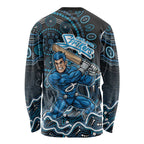 Adelaide Strikers Cricket Mascot Long Sleeve Shirt Aboriginal Dot Art Blue And Black Tribal Pattern