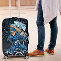 Adelaide Strikers Cricket Mascot Luggage Cover Aboriginal Dot Art Blue And Black Tribal Pattern