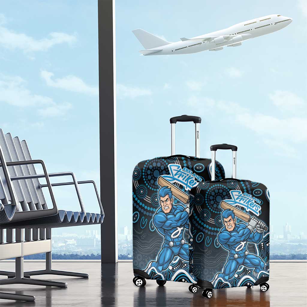 Adelaide Strikers Cricket Mascot Luggage Cover Aboriginal Dot Art Blue And Black Tribal Pattern