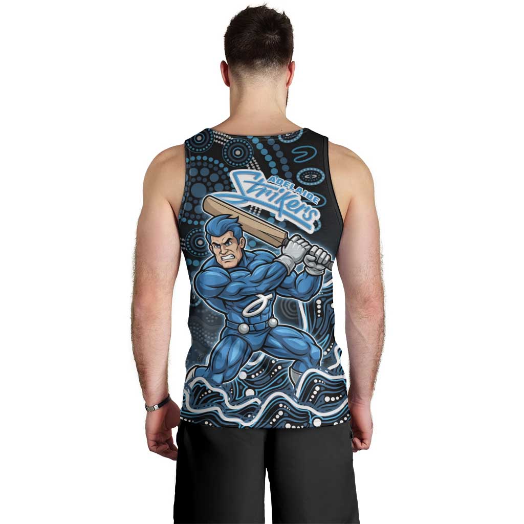 Adelaide Strikers Cricket Mascot Men Tank Top Aboriginal Dot Art Blue And Black Tribal Pattern