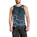 Adelaide Strikers Cricket Mascot Men Tank Top Aboriginal Dot Art Blue And Black Tribal Pattern