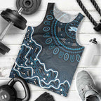 Adelaide Strikers Cricket Mascot Men Tank Top Aboriginal Dot Art Blue And Black Tribal Pattern