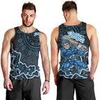 Adelaide Strikers Cricket Mascot Men Tank Top Aboriginal Dot Art Blue And Black Tribal Pattern
