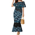 Adelaide Strikers Cricket Mascot Mermaid Dress Aboriginal Dot Art Blue And Black Tribal Pattern