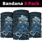 Adelaide Strikers Cricket Mascot Neck Gaiter Aboriginal Dot Art Blue And Black Tribal Pattern