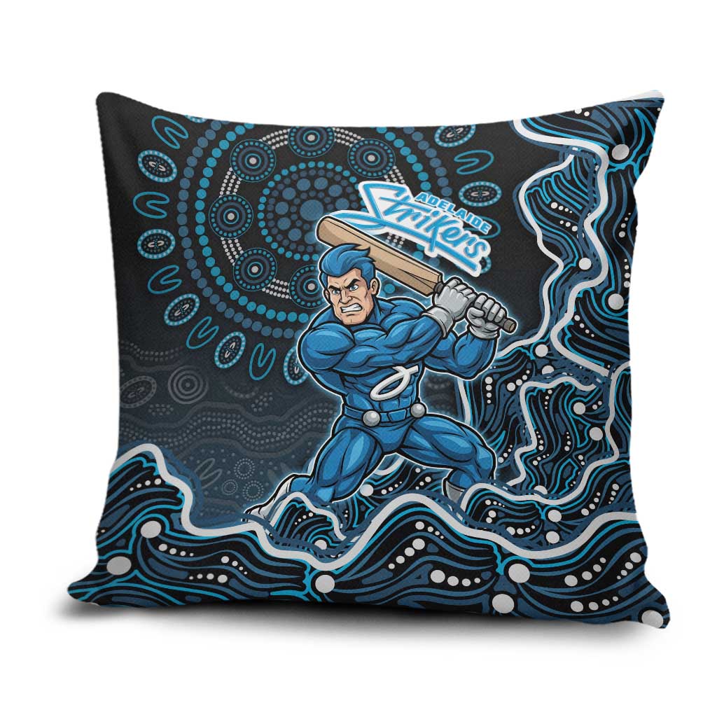 Adelaide Strikers Cricket Mascot Pillow Cover Aboriginal Dot Art Blue And Black Tribal Pattern