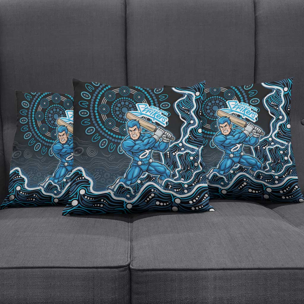 Adelaide Strikers Cricket Mascot Pillow Cover Aboriginal Dot Art Blue And Black Tribal Pattern