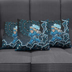 Adelaide Strikers Cricket Mascot Pillow Cover Aboriginal Dot Art Blue And Black Tribal Pattern