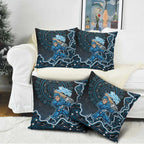 Adelaide Strikers Cricket Mascot Pillow Cover Aboriginal Dot Art Blue And Black Tribal Pattern