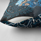 Adelaide Strikers Cricket Mascot Pillow Cover Aboriginal Dot Art Blue And Black Tribal Pattern