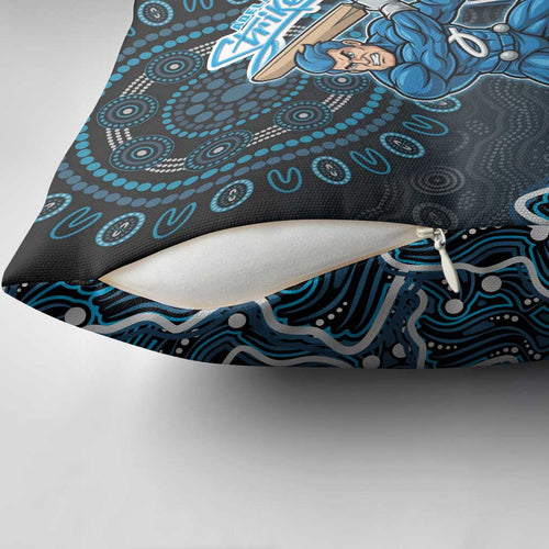 Adelaide Strikers Cricket Mascot Pillow Cover Aboriginal Dot Art Blue And Black Tribal Pattern
