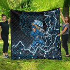 Adelaide Strikers Cricket Mascot Quilt Aboriginal Dot Art Blue And Black Tribal Pattern
