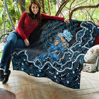 Adelaide Strikers Cricket Mascot Quilt Aboriginal Dot Art Blue And Black Tribal Pattern